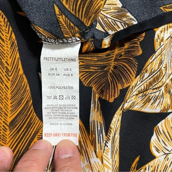 PLT Black Palm Leaf Print Beach Shirt - Picture 10 of 10